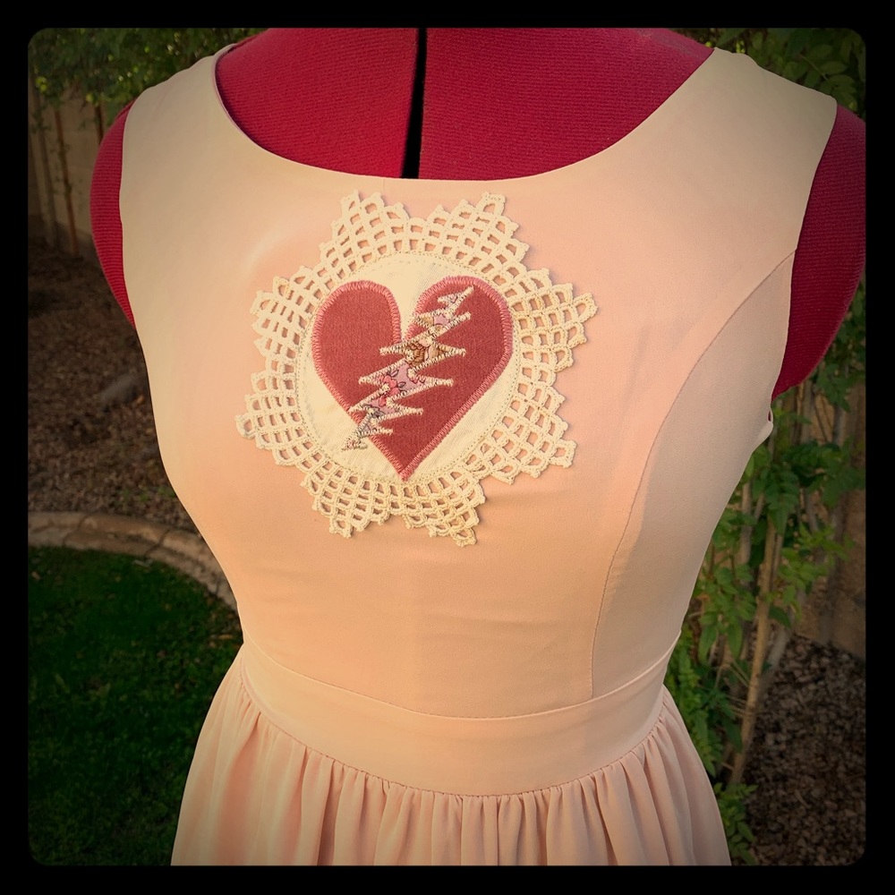 grateful heart dress pink dead upcycled XS 💗⚡️💙